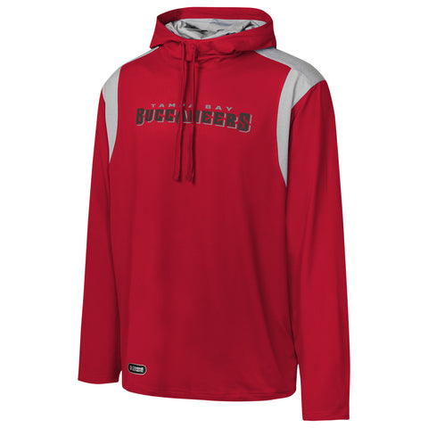 Outerstuff NFL Mens Long Sweep Pullover Hoodie, Tampa Bay Buccaneers, Team Color