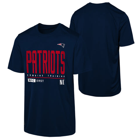 Outerstuff NFL Men's Pumped Up Short Sleeve Poly Tee, New England Patriots, Multi
