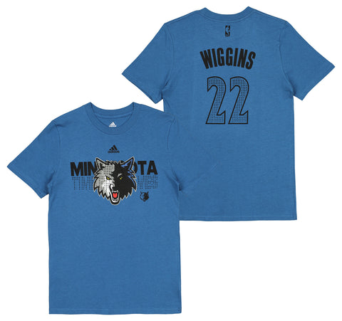Outerstuff NBA Boys Youth Minnesota Timberwolves Andrew Wiggins #22 Blue Short Sleeve Player T-Shirt