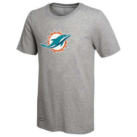Outerstuff NFL Men's Stadium Logo Short Sleeve Cotton Tee, Comfortable Fit, Official Licensed Gear, Miami Dolphins, Team Color