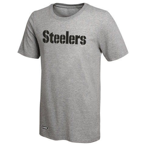 Outerstuff NFL Men's Stadium Wdmk Logo Long Sleeve Tee, Comfortable Fit, Official Licensed NFL Gear, Pittsburgh Steelers, Grey
