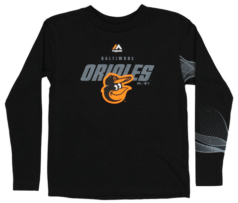 Outerstuff MLB Baltimore Orioles Boys Kids Long and Short Sleeve T-Shirt Combo Pack, Medium Heather Grey