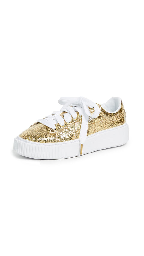 Puma Basket Platformglitter Wn's Gold-gold