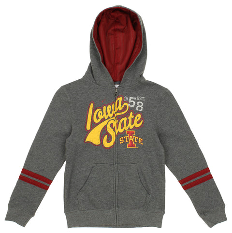 Proedge NCAA Iowa State University Girls Fleece Heather Full Zip Hoodie