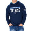 Zubaz NFL Men's Light Weight Team Color Hoodie With 3 Tone Zebra Lined Hood, Great Play Logo, Tennessee Titans