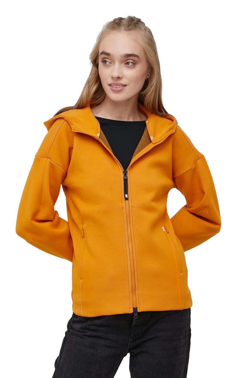 えぬえー Adidas Women's Z.N.E Sportswear Hoodie, Focus Orange – Fanletic