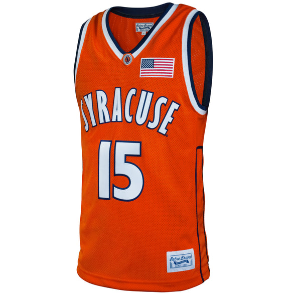 Original Retro Brand NCAA Men's Syracuse Orange #15 Carmelo Anthony Tackle Twill Jersey, Orange