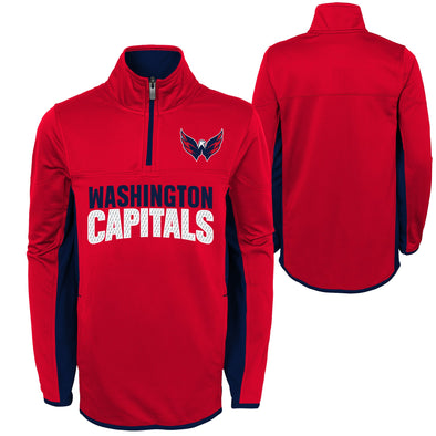 Outerstuff NHL Youth Boys Washington Capitals Hockey 1/2 Zip Sweatshirt