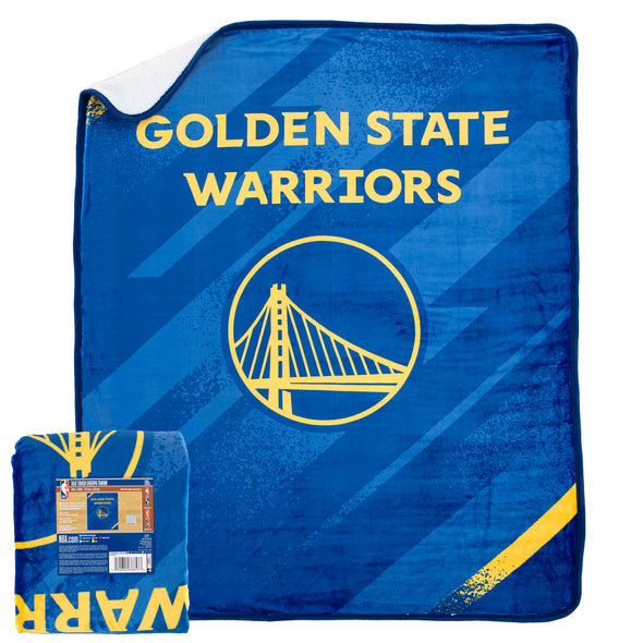 Nortwest NBA Golden State Warriors Silk Touch Sherpa Throw Blanket, 50" x 60"