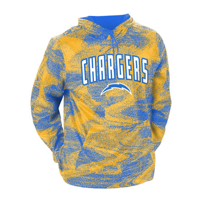 Zubaz NFL Men's Los Angeles Chargers Static Hoodie, Charger Blue/Gold
