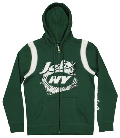 Reebok NFL Women's New York Jets Quilted Pullover Hoodie, Green