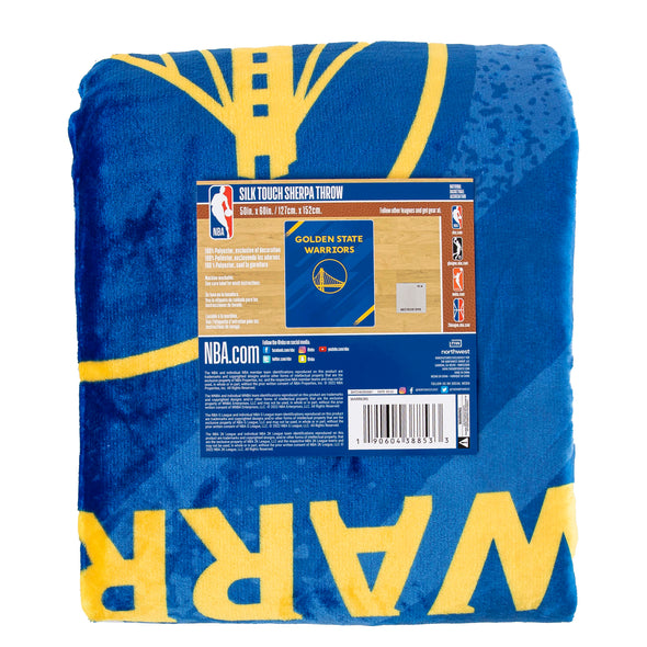 Nortwest NBA Golden State Warriors Silk Touch Sherpa Throw Blanket, 50" x 60"