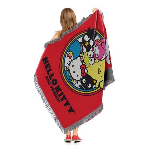 Northwest Hello Kitty And Friends Woven Jacquard Throw Blanket, 46"W x 60"L