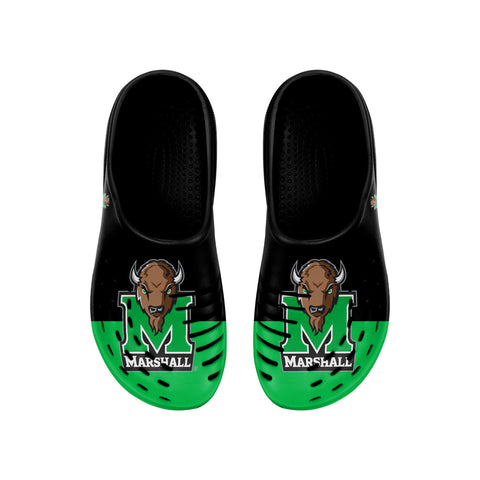 FOCO NCAA Men's Marshall Thundering Herd 2023 Colorblock Big Logo Clogs