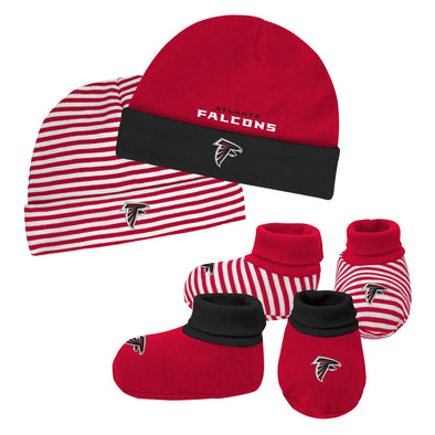 Outerstuff NFL Newborn Atlanta Falcons One Size Beanie & Bootie Socks Set