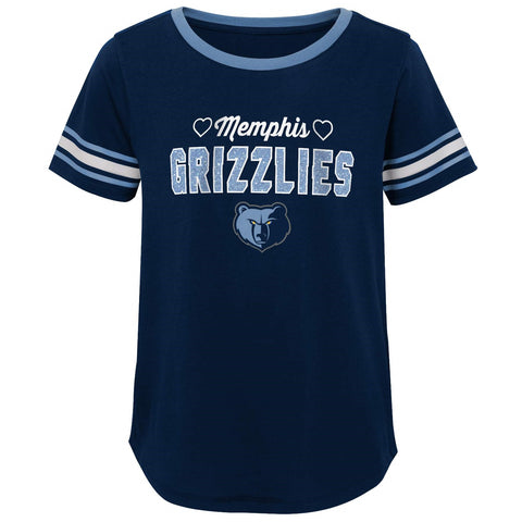 Outerstuff NBA Youth Girls (4-16) Memphis Grizzlies Stripped Short Sleeve T-Shirt