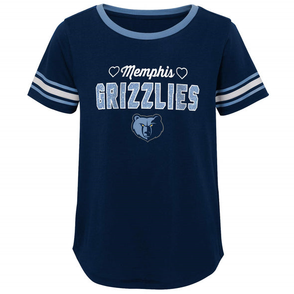 Outerstuff NBA Youth Girls (4-16) Memphis Grizzlies Stripped Short Sleeve T-Shirt