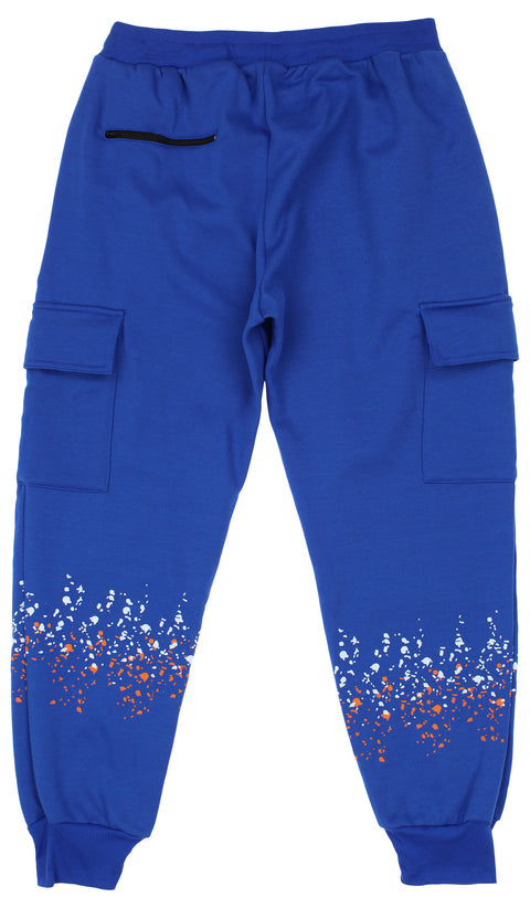 FISLL NBA Men's New York Knicks Cargo Jogger Pants, Blue