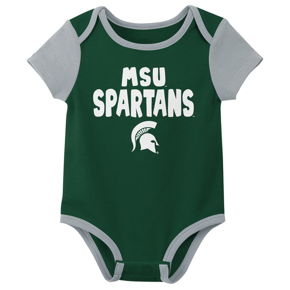 Outerstuff NCAA Infant Unisex Michigan State Spartans Variety 3-Pack Bodysuit Set