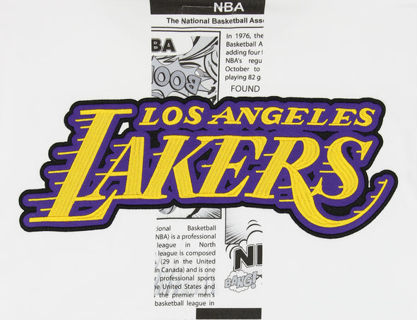 FISLL NBA Men's Los Angeles Lakers Comic Book Newspaper Print Hoodie, White