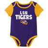 Outerstuff NCAA Infant Unisex LSU Tigers Variety 3-Pack Bodysuit Set