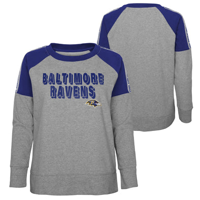 Outerstuff NFL Youth Girls Baltimore Ravens Long Sleeve Terry Top T-Shirt