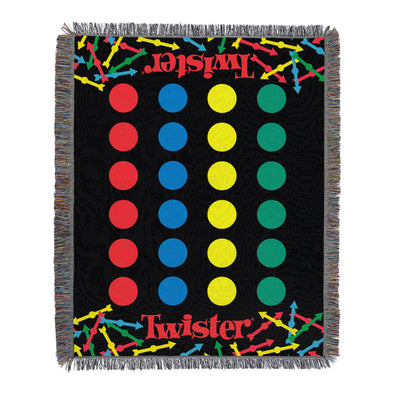 Northwest X Hasbro Twister Woven Tapestry Throw with Fringes, 48" x 60"