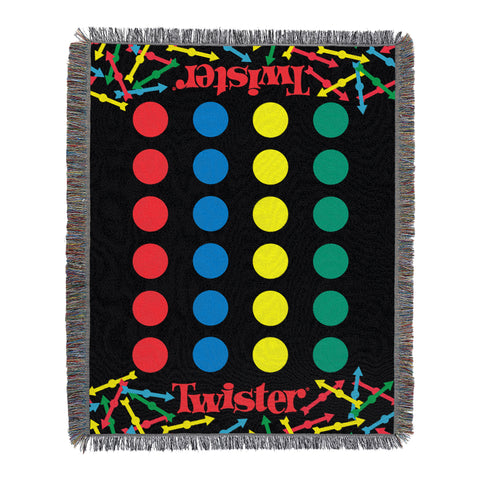 Northwest X Hasbro Twister Woven Tapestry Throw with Fringes, 48" x 60"