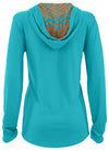 Zubaz NFL Women's Light Weight Team Color Hoodie 2 Tone Zebra Liner, Retro 3 Point Logo, Miami Dolphins