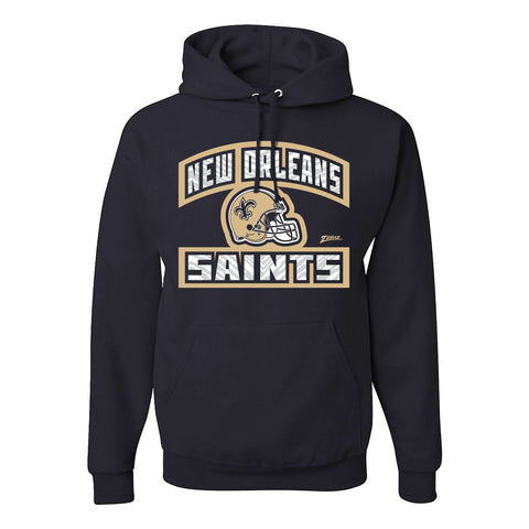 Zubaz NFL New Orleans Saints Unisex Pullover Fleece Hoodie for Adult Men and Women, Z2T Helmet Outline, Black