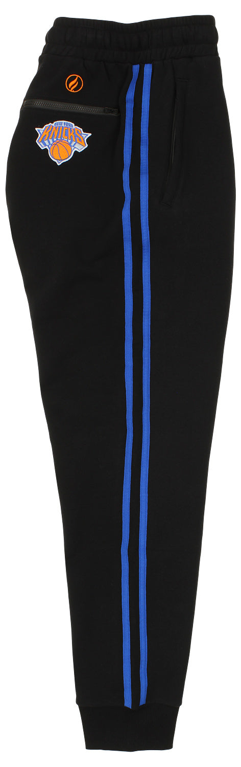 FISLL NBA Men's New York Knicks Striped Detail Jogger, Black