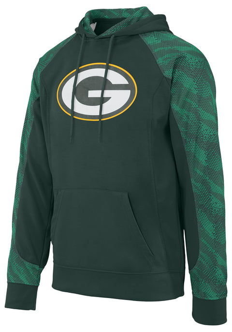 Zubaz NFL Men's Green Bay Packers Elevated Logo Viper Hoodie