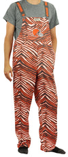 Zubaz NFL Unisex Zebra Lined Bib Overalls for Adult Men and Women, Cleveland Browns