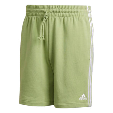 Adidas Men's Grow Positivity Cotton 3-Stripes Shorts, Magic Lime/White