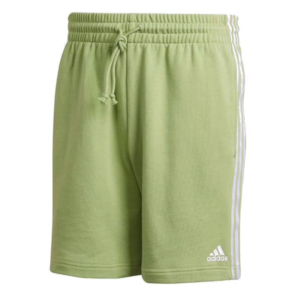 Adidas Men's Grow Positivity Cotton 3-Stripes Shorts, Magic Lime/White