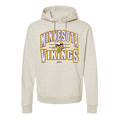 Zubaz NFL Minnesota Vikings  Unisex Pullover Fleece Hoodie for Adult Men and Women, Z2T Kickoff, Oatmeal Heather