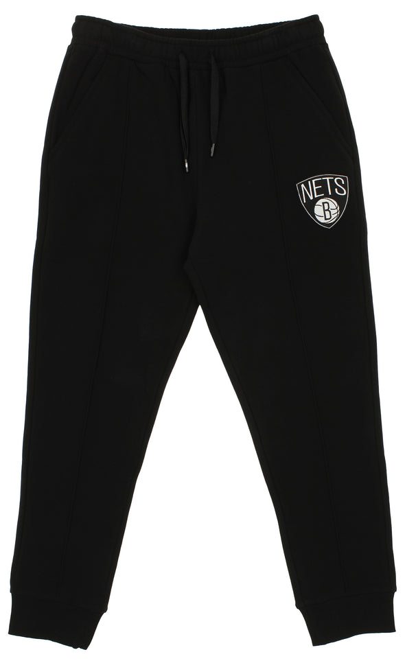 FISLL NBA Men's Brooklyn Nets Solid Fleece Jogger, Black