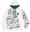 FISLL NBA Men's Boston Celtics Comic Book Newspaper Print Hoodie, White