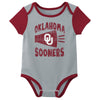 Outerstuff NCAA Infant Unisex Oklahoma Sooners Variety 3-Pack Bodysuit Set