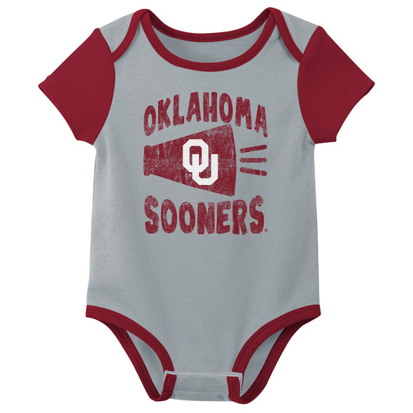 Outerstuff NCAA Infant Unisex Oklahoma Sooners Variety 3-Pack Bodysuit Set
