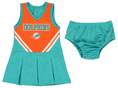 Outerstuff NFL Toddler Miami Dolphins Cheerleader Jumper Dress Set