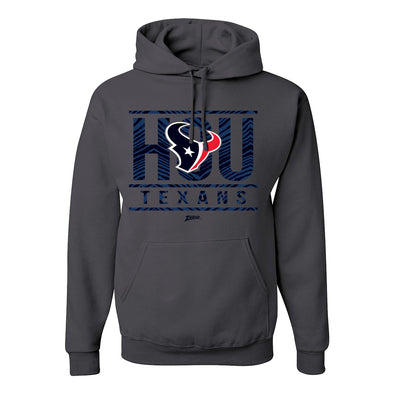 Zubaz NFL Houston Texans Unisex Pullover Fleece Hoodie for Adult Men and Women, Z2C Goal Line, Charcoal