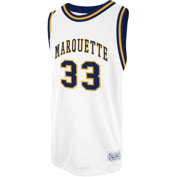 Original Retro Brand NCAA Men's Marquette Golden Eagles #33 Jimmy Butler Tackle Twill Jersey, White