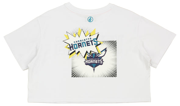 FISLL NBA Charlotte Hornets Women's Comic Book Crop Tee Shirt