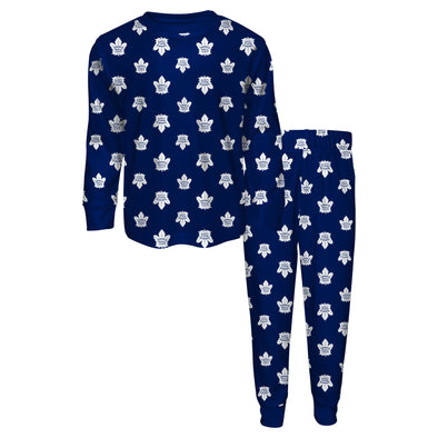 Outerstuff NHL Youth Boys Toronto Maple Leafs All-Over Print 2-Piece Pajama Set