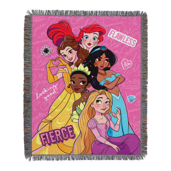 Northwest Disney Princess Royal Influencers Woven Tapestry Throw Blanket, 48"W x 60"L