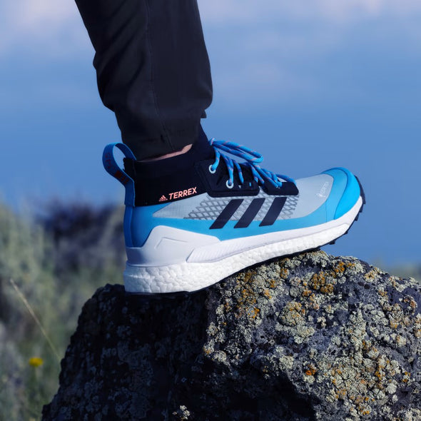 Adidas Women's TERREX Free Hiker Gore-Tex Hiking Shoes, Magic Grey/Core Black/Sky Rush
