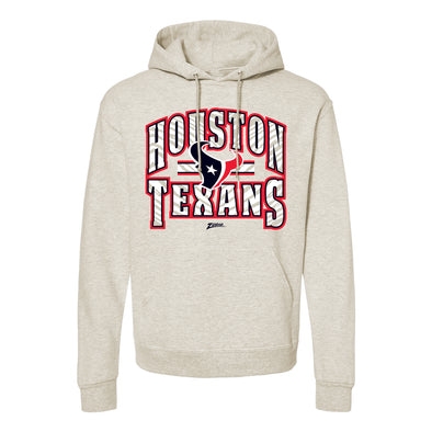 Zubaz NFL Houston Texans  Unisex Pullover Fleece Hoodie for Adult Men and Women, Z2T Kickoff, Oatmeal Heather