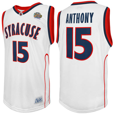 Original Retro Brand NCAA Men's Syracuse Orange #15 Carmelo Anthony Tackle Twill Jersey, White