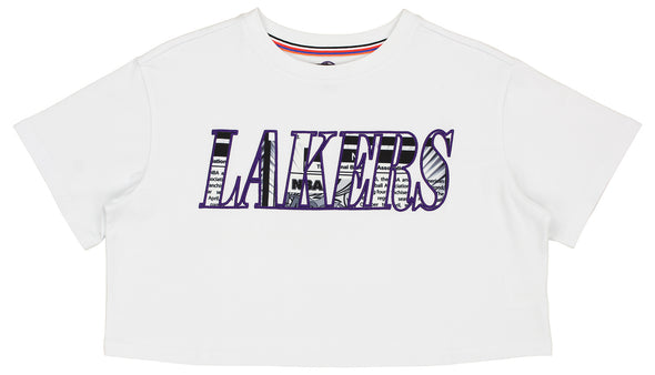 FISLL NBA Los Angeles Lakers Women's Comic Book Crop Tee Shirt